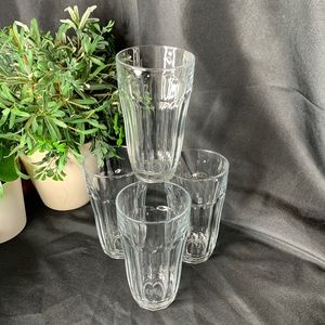 Set of 4 vintage 12oz Pasabahce Palaks paneled tumblers